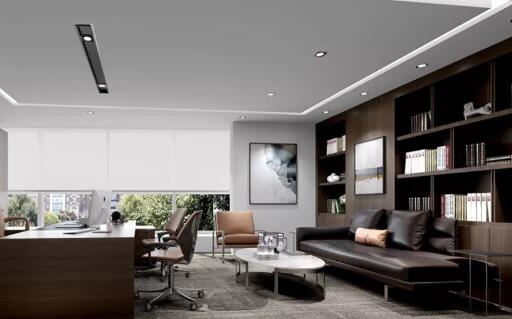 青島進口清關代理公司極簡風格辦公室裝飾設計效果圖